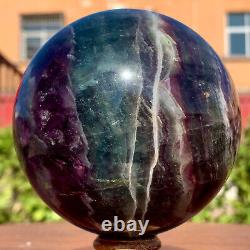 2.51LB Natural Fluorite ball Colorful Quartz Crystal Gemstone Healing
