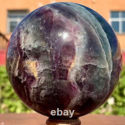 2.51LB Natural Fluorite ball Colorful Quartz Crystal Gemstone Healing