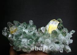 2.52lb New Find Green/Yellow Phantom Quartz Crystal Cluster Mineral Specimen