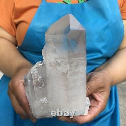 2.57LB Natural Clear Quartz Cluster Crystal Cluster Mineral Specimen Heals 1022