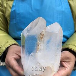 2.59LB Clear white quartz crystal cluster Mineral specimen healing