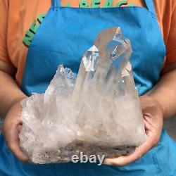 2.59LB Natural Clear Quartz Cluster Crystal Cluster Mineral Specimen Heals 623