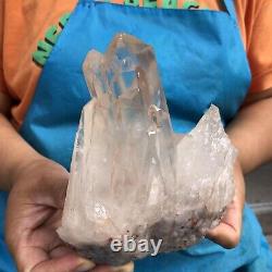 2.59LB Natural Clear Quartz Cluster Crystal Cluster Mineral Specimen Heals 623