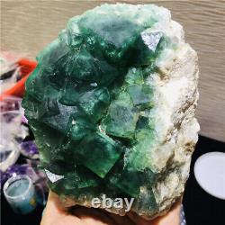 2.5LB Natural Green Fluorite Quartz Crystal Cluster Raw Mineral Specimen Healing