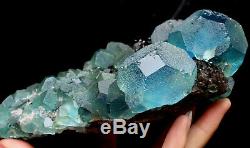 2.5lb NATURAL Blue Green FLUORITE Quartz Crystal Cluster Mineral Specimen
