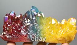 2.65lb Colorful Aura Quartz Crystal Titanium Bismuth Silicon Cluster Rainbow