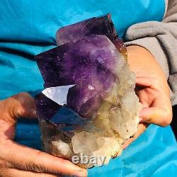 2.75LB Natural amethyst crystal cluster quartz crystal specimen restoration