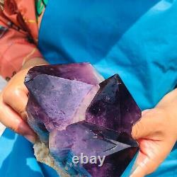 2.7LB Large Natural Amethyst Geode Cluster Quartz Crystal Specimen Healing