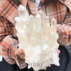 2.86LB Large Natural White Quartz Crystal Cluster Rough Specimen Healing Stone