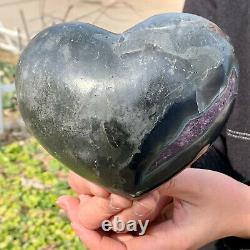 2.89 LB Natural heart-shaped Amethyst gem quartz cluster crystal sample