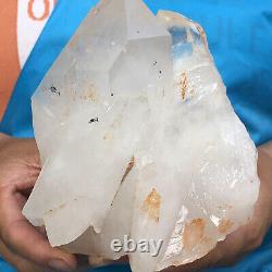 2.94LB Natural Clear Quartz Cluster Crystal Cluster Mineral Specimen Heals 225
