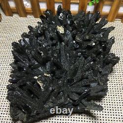 2.95kg Natural Beautiful Black Quartz Crystal Cluster Mineral Specimen Rare