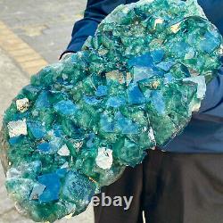 20.19LB NATURAL Green FLUORITE Quartz Crystal Cluster Mineral Specimen