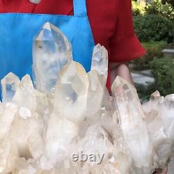 20.41LB Large Natural White Quartz Crystal Cluster Rough Specimen Healing Stone