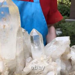 20.41LB Large Natural White Quartz Crystal Cluster Rough Specimen Healing Stone