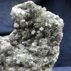 20.6LB Natural green fluorite Cluster quartz Crystal specimen+Stand YZ1175-ff-C