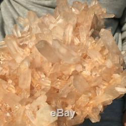 2005g Large Natural Clear Pink Quartz Crystal Cluster Rough Healing Specimen