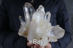 2020g(4.44LB) Natural Beautiful Clear Quartz Crystal Cluster Tibetan Specimen