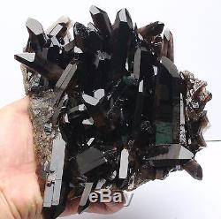 2100g AAA+++ Rare Clear Natural Beautiful Black Quartz Crystal Cluster Specimen