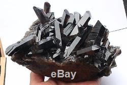 2100g AAA+++ Rare Clear Natural Beautiful Black Quartz Crystal Cluster Specimen