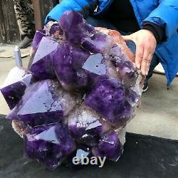 213LB 21 Huge Natural amethyst Cluster purple Quartz Crystal mineral Specimen