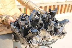 21600g(47.5Ib) Natural Beautiful Black Quartz Crystal Cluster Tibetan Specimen