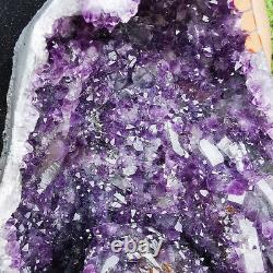 22.4LB Natural Amethyst geode quartz cluster crystal specimen energy Healing