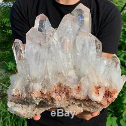 22.57LB Clear Natural Beautiful White QUARTZ Crystal Cluster SpecimenCF617