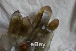 22.6LB Huge Natural Smokey Citrine Quartz Crystal Cluster Points Original Stone