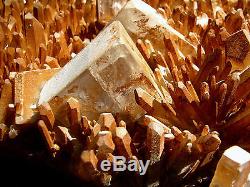 22.6Lbs Large Barite Crystals on Orange Quartz Cluster Mineral Display Specimen