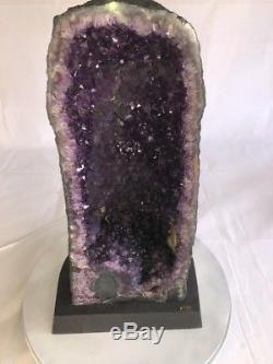 22 QUAL. AAA AMETHYST CATHEDRAL GEODE CRYSTAL QUARTZ CLUSTER With HOOD BASE