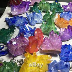22lb color Aura Quartz Crystal Titanium Bismuth Silicon Cluster Rainbow 70-90pcs