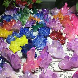 22lb color Aura Quartz Crystal Titanium Bismuth Silicon Cluster Rainbow 70-90pcs