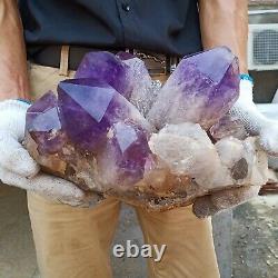 23.5LB Huge amethyst Cluster Natural Quartz Crystal mineral Specimen Healing