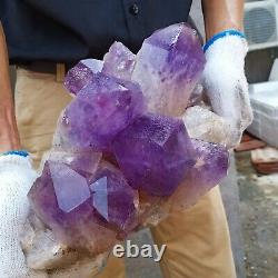 23.5LB Huge amethyst Cluster Natural Quartz Crystal mineral Specimen Healing