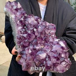 23.65LB Natural Amethyst geode quartz cluster crystal specimen Healing