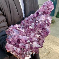 23.65LB Natural Amethyst geode quartz cluster crystal specimen Healing