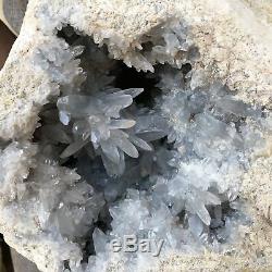23.82LB Natural celestite geode quartz cluster crystal specimen healing MA2982