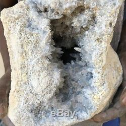 23.82LB Natural celestite geode quartz cluster crystal specimen healing MA2982
