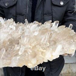 23 lb 15 Natural Beautiful Large Rock Crystal Quartz Cluster Specimen FR4