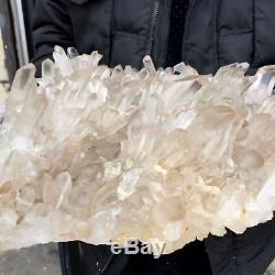 23 lb 15 Natural Beautiful Large Rock Crystal Quartz Cluster Specimen FR4