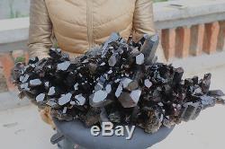 23000g Natural Beautiful Black Quartz Crystal Cluster Tibetan Specimen #301
