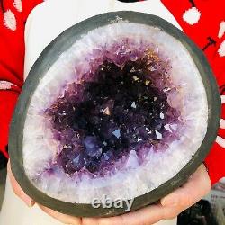 23LB Natural Amethyst geode quartz cluster crystal specimen Healing T54