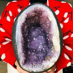 24.57LB Natural Amethyst geode quartz cluster crystal specimen Healing T55