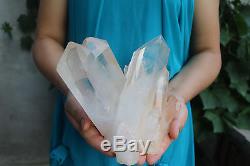 2400g Natural Beautiful Clear Quartz Crystal Cluster Tibetan Specimen #003