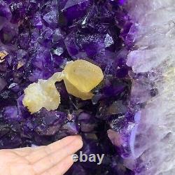 2420LB Natural Amethyst Geode Quartz Cluster Crystal Specimen reiki +stand 2pc