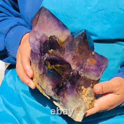 2470g HUGE Clear Purple Quartz Crystal Cluster Rough Specimen Healing Stone 156