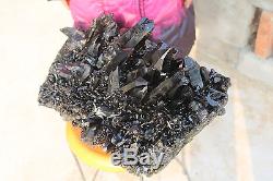 25200g(55.5Ib) Natural Beautiful Black QUARTZ Crystal Cluster Mineral Specimen