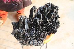 25200g(55.5Ib) Natural Beautiful Black QUARTZ Crystal Cluster Mineral Specimen