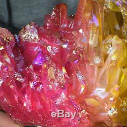 2520g Large Rainbow Halo Titanium Quartz Crystal Cluster Rough Healing Specimen
